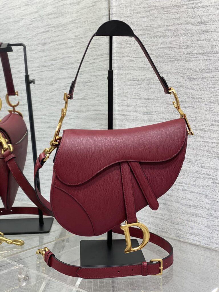Dior-CD Saddle-wine red