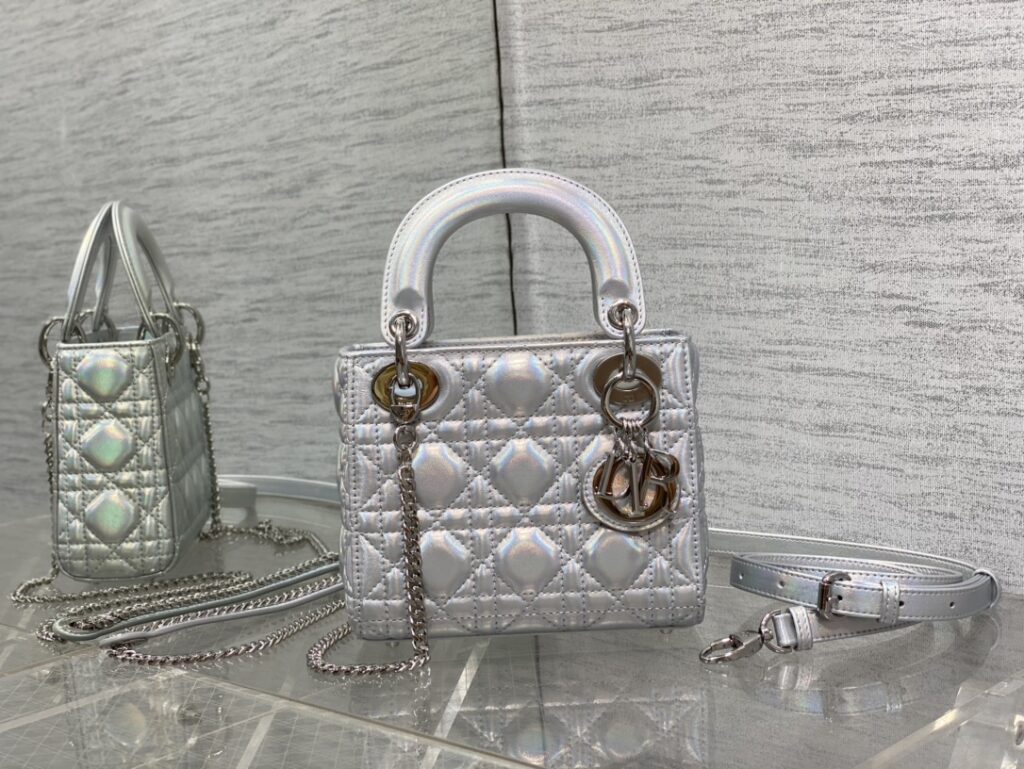 Dior- Lady Dior -Patent Leather-Laser Silver