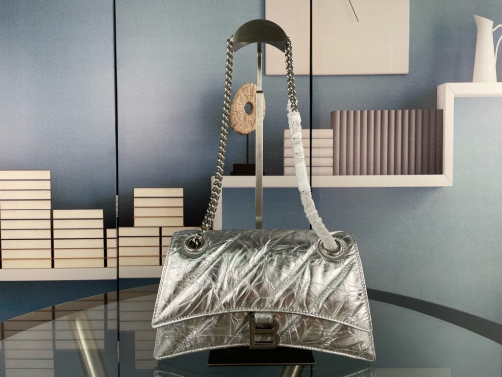 Balenciaga-Hourglass Small Top Handle Bag-Crushed lambskin