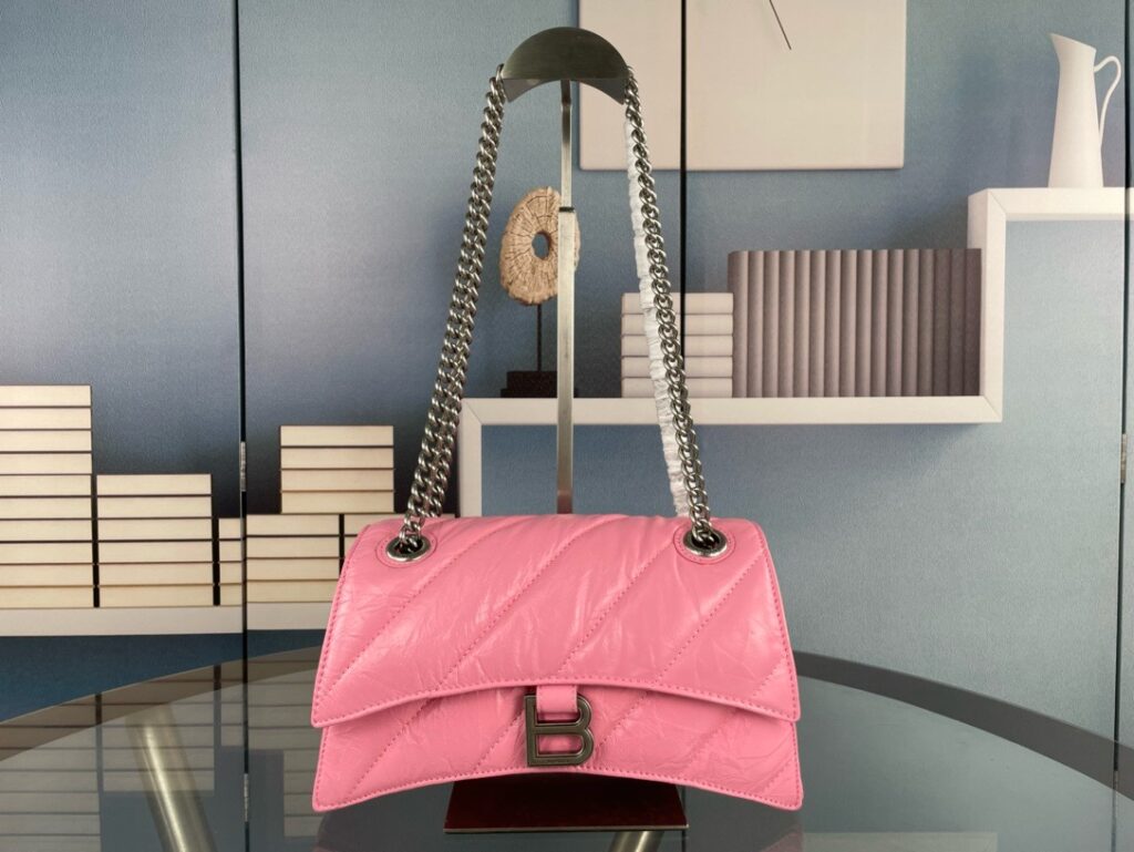 Balenciaga-Hourglass Small Top Handle Bag-Crushed lambskin