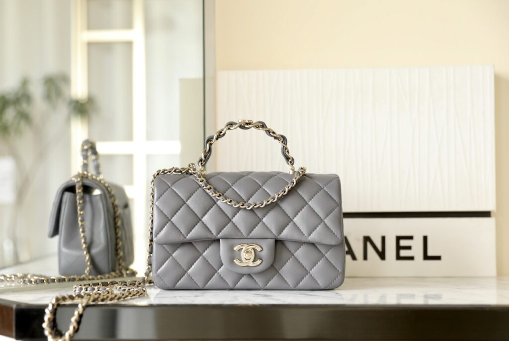 Chanel- 23k-Grey-Gold buckle