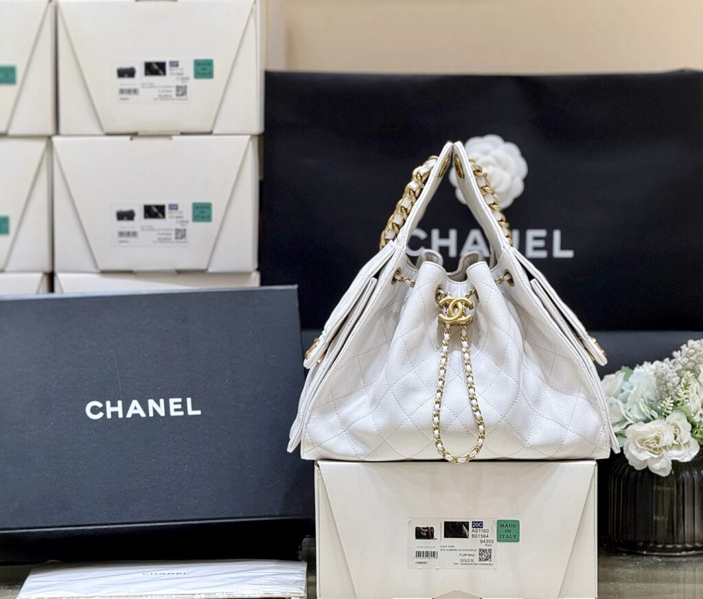 Chanel-25S-White-Gold buckle-Small
