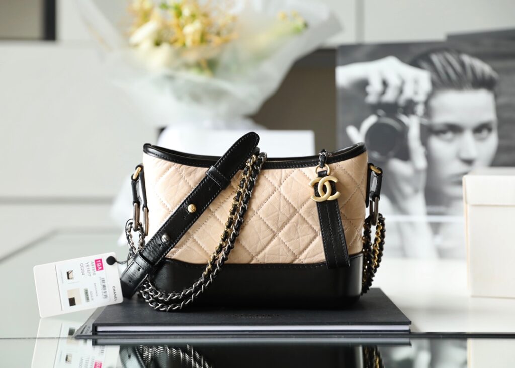 Chanel-Gabrielle hobobag-Apricot-Gold buckle