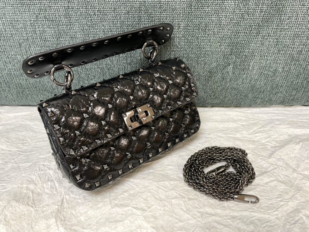 Valentino- Studded Handbag-Black
