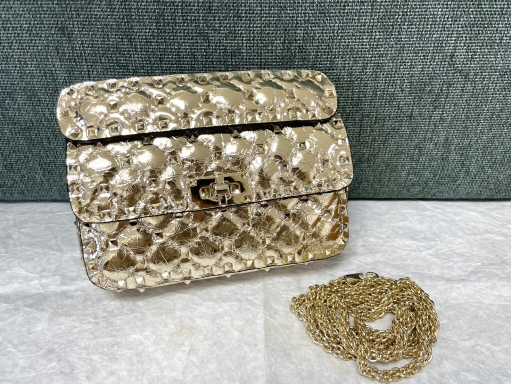 Valentino-Studded Handbag-gold