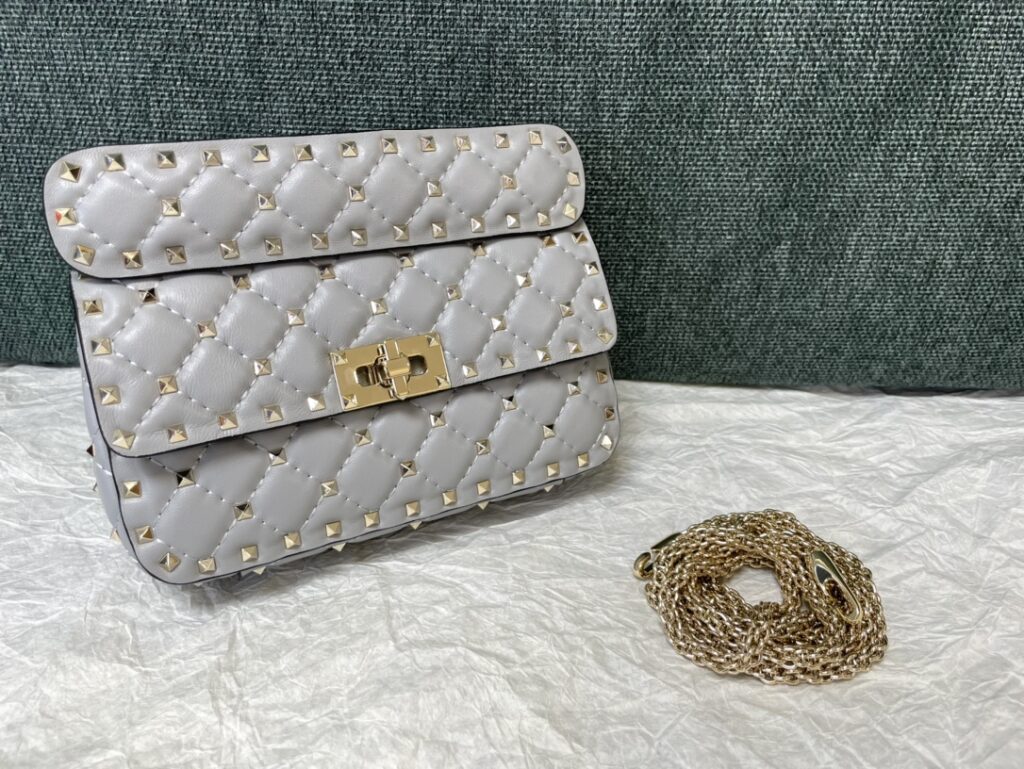 Valentino-Studded Handbag-grey