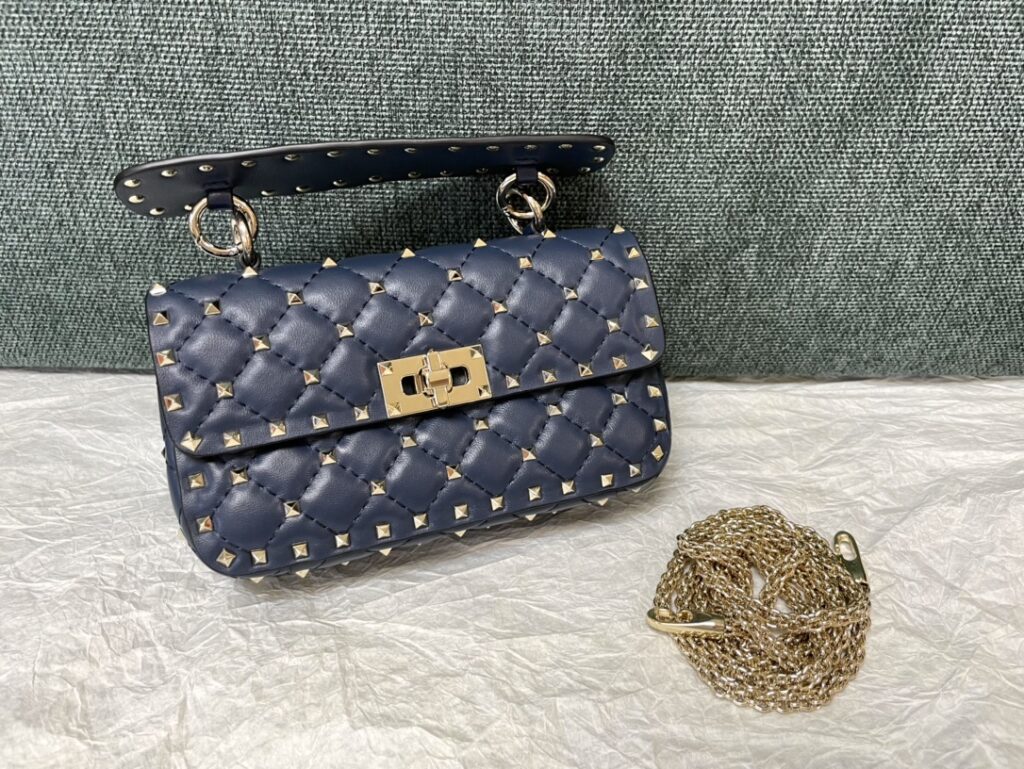 Valentino-Studded Handbag-blue