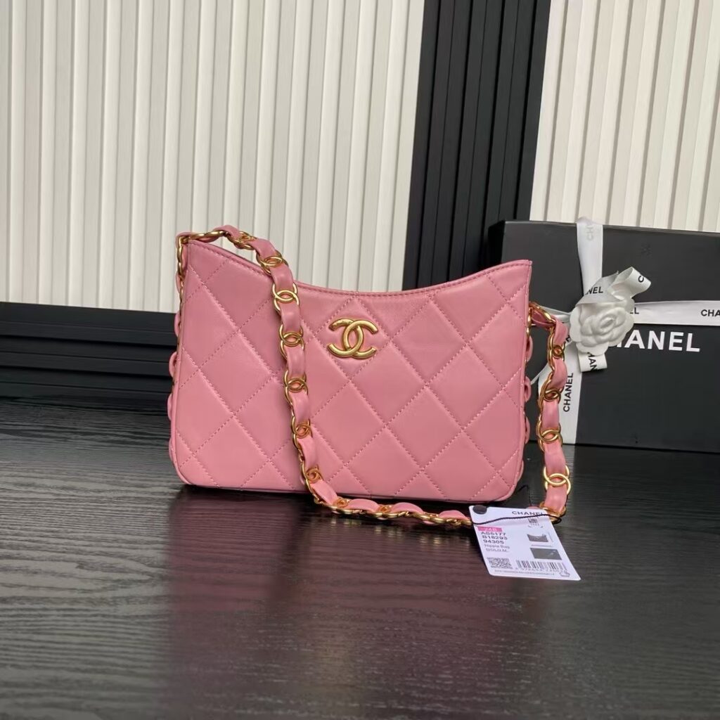 Chanel-24K hobo-AS5177-Pink-Gold buckle