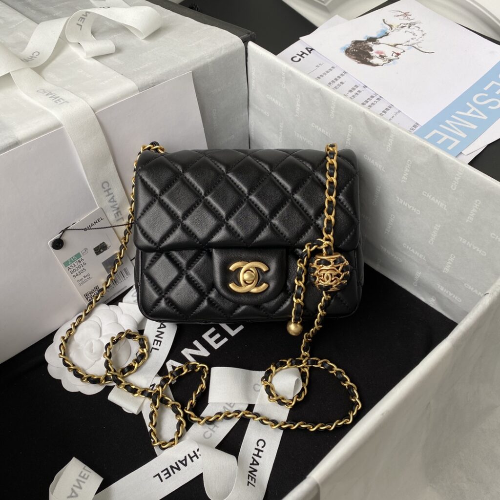Chanel-CF mini-AS1786-Black-Gold buckle