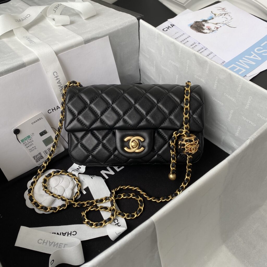 Chanel-CF mini-AS1787-Black-Gold buckle