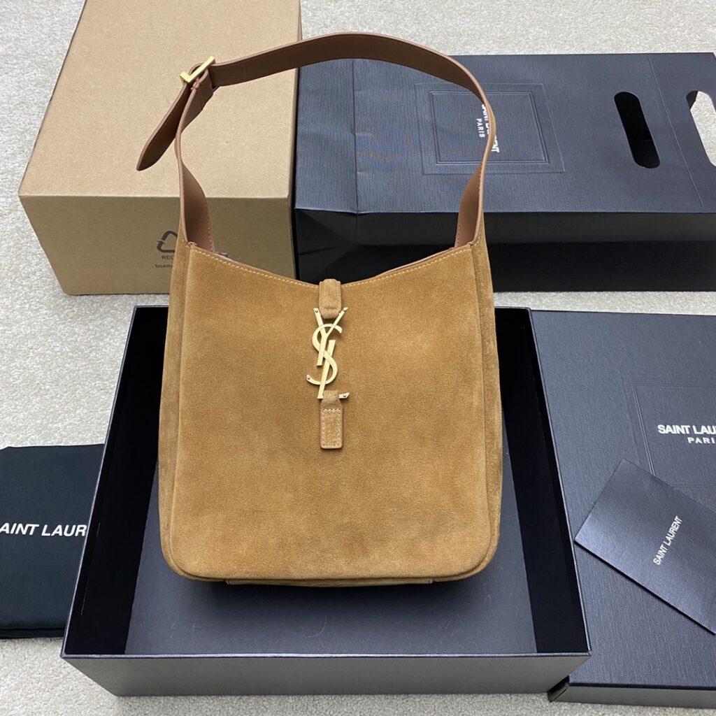 YSL-HOBO-Frosted Brown