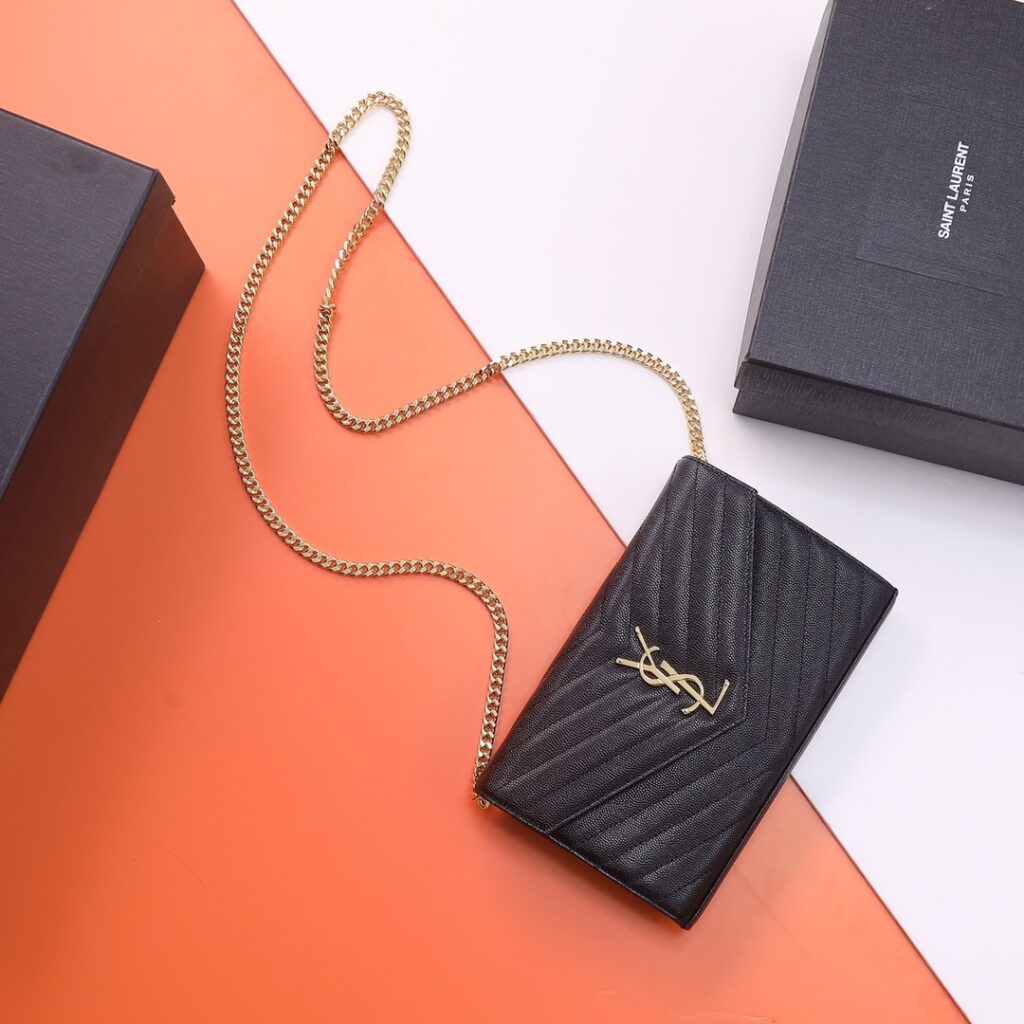 YSL-MONOGRAM WOC-Black & Gold Logo