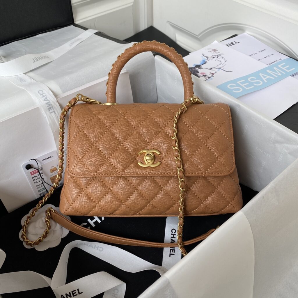 Chanel-Coco handle-Brown-Gold buckle-Small