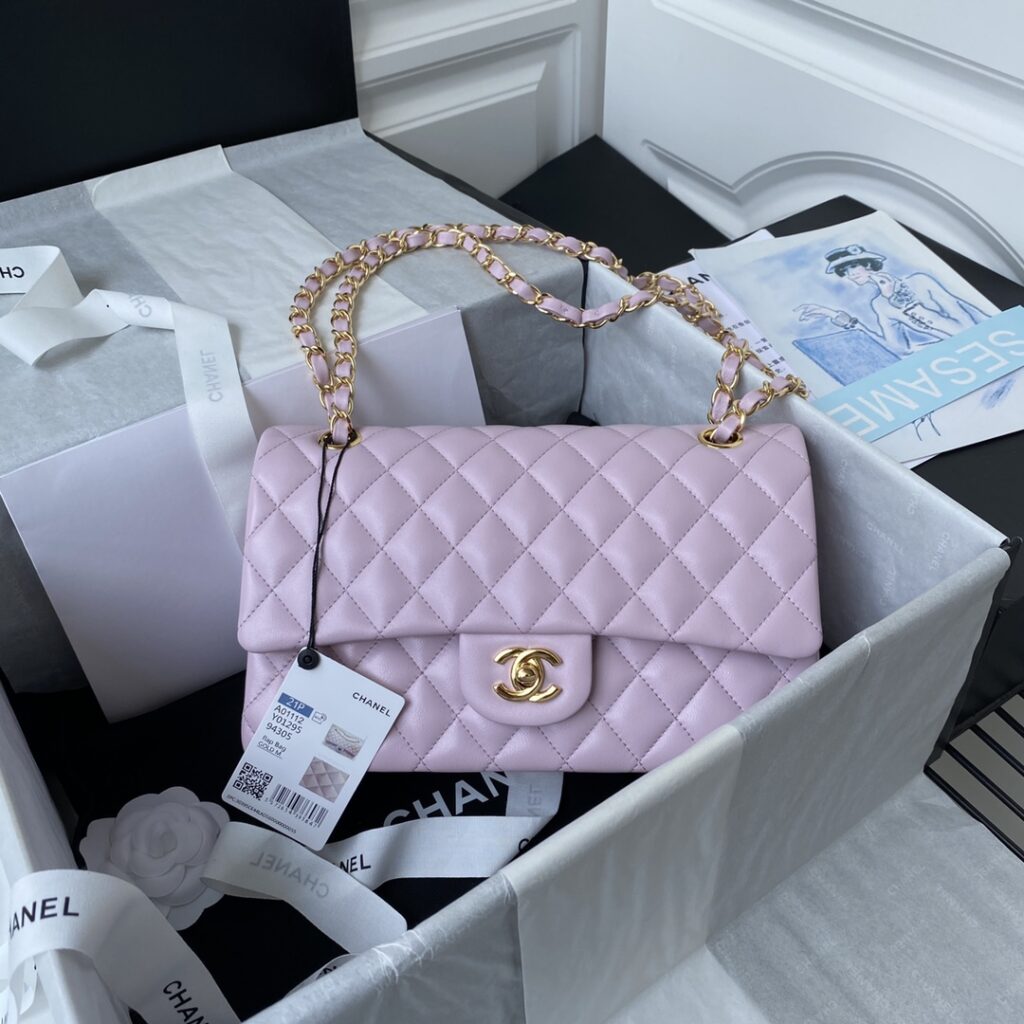 Chanel-Classic Flap-Pink-Gold buckle
