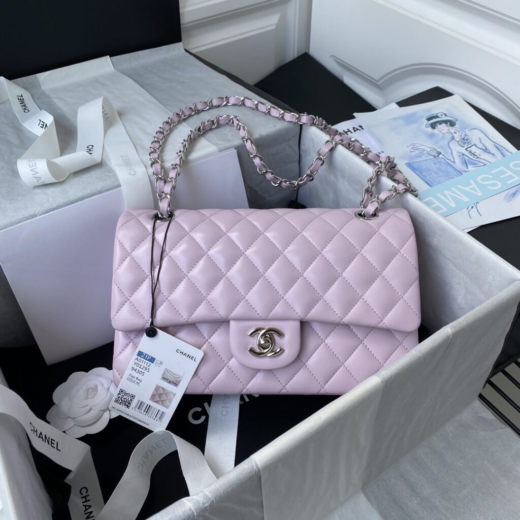 Chanel-Classic Flap-Pink-Silver buckle