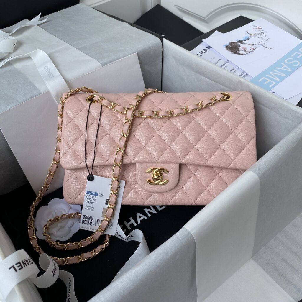 Chanel-Classic Flap-Pink-Gold buckle