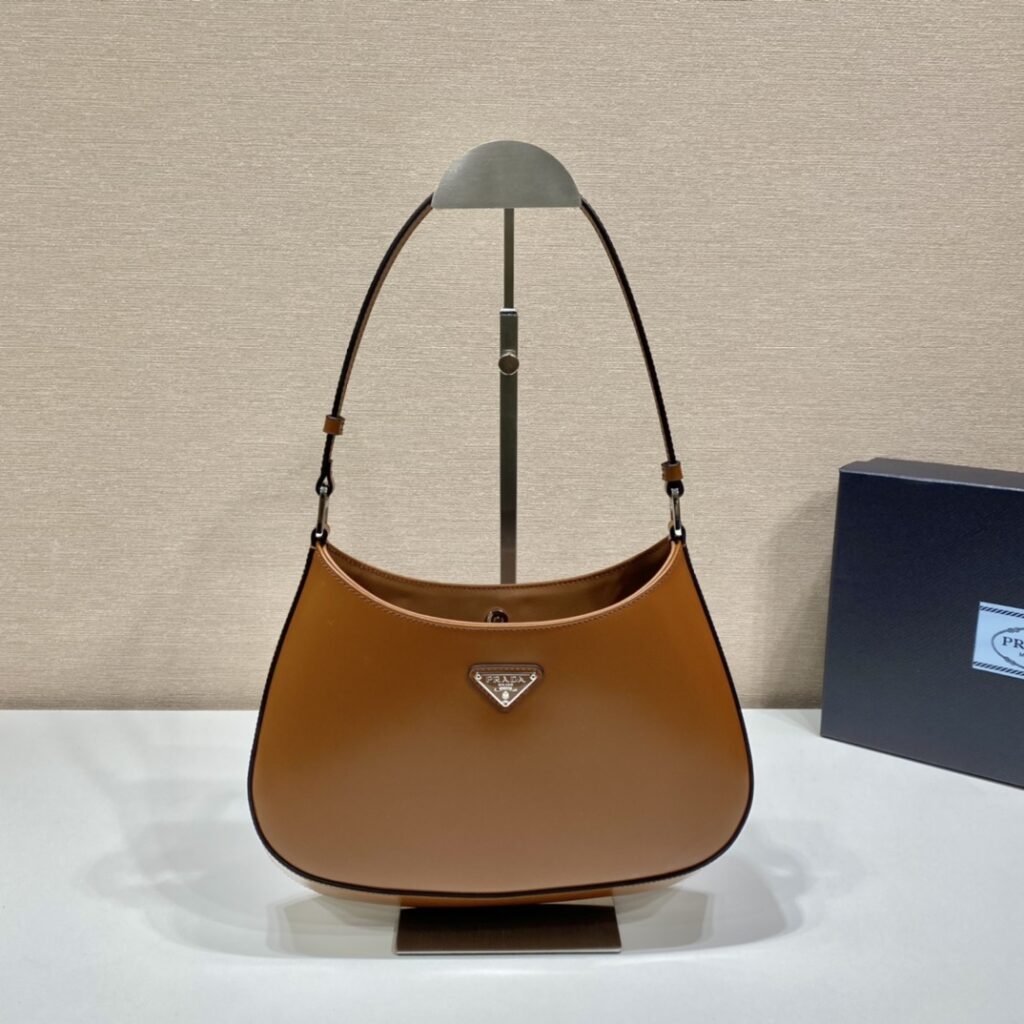 Prada-Cleo Flap Shoulder Bag-Brown-1BD311