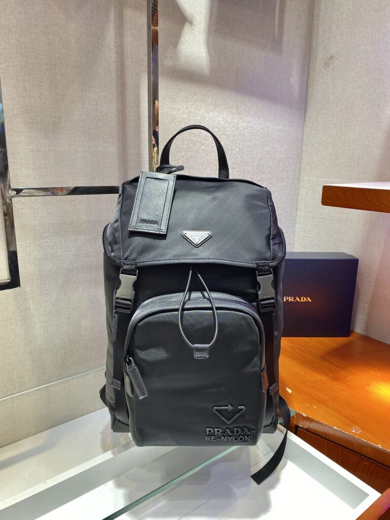 Prada-Navy Re-nylon And Saffiano Leather Backpack-2VZ135