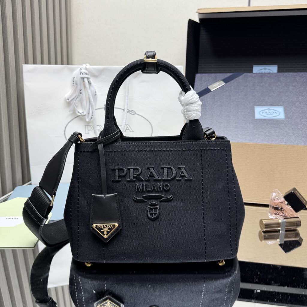Prada-Natural Linen blend-Mini Black-1BA038
