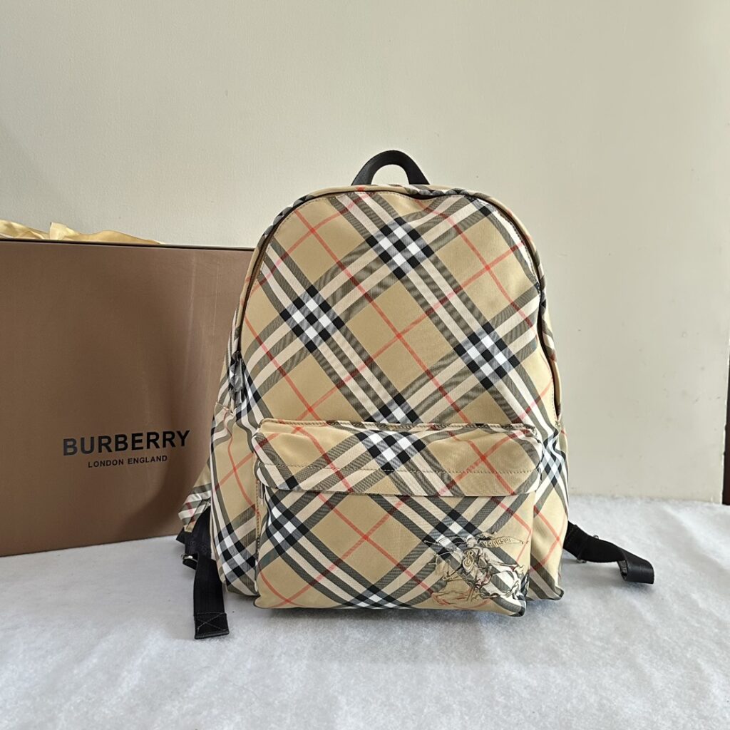 Burberry-Backpack-Brown checkered
