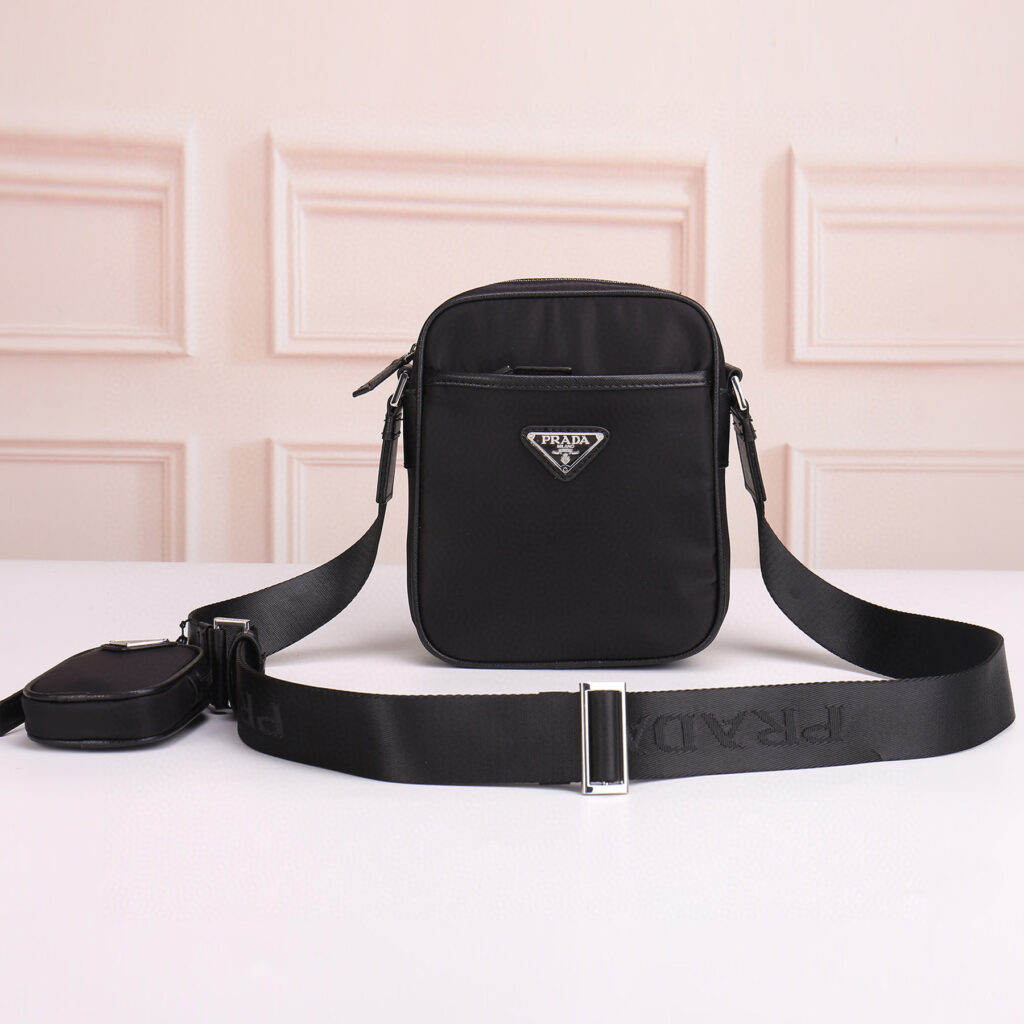 Prada-Nylon Cross Body Bag-Black