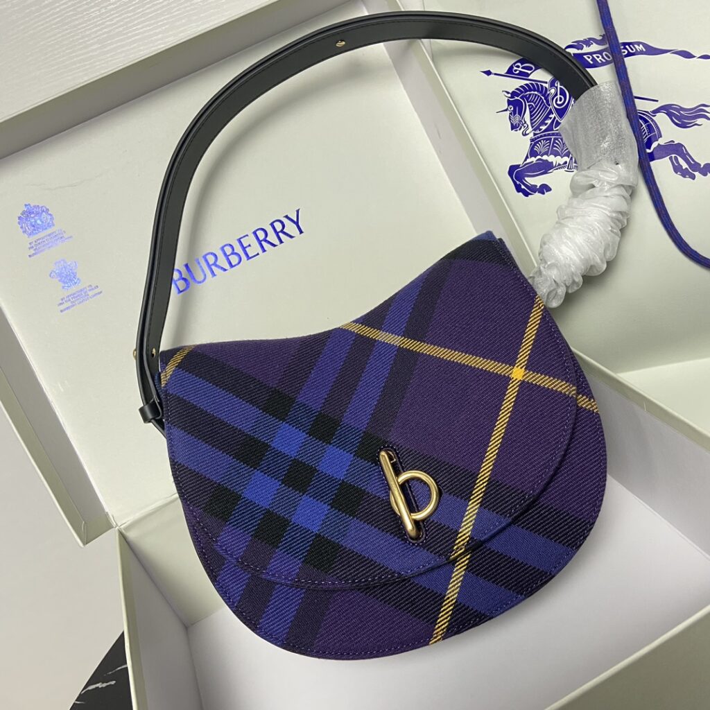 Burberry-Wool shoulder bag-Large Size-Blue