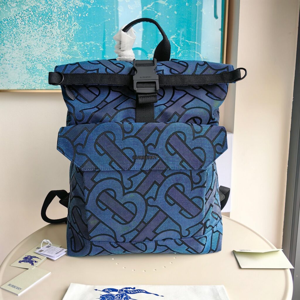 Burberry-Canvas Back pack-Blue