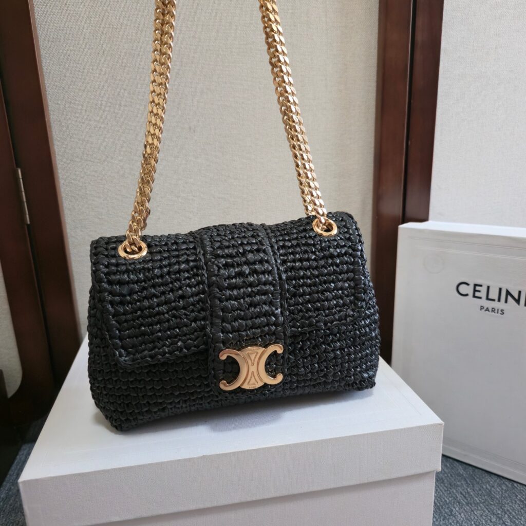 Celine Teen Victorie Woven Bag-Black