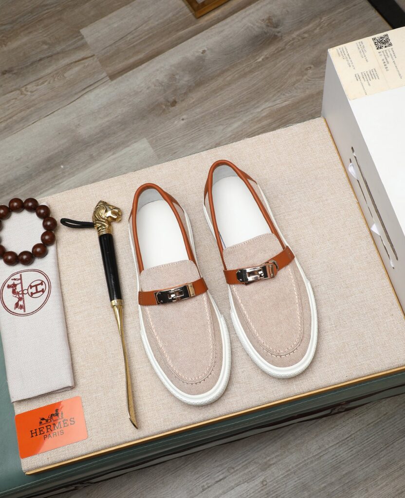 Hermes-Loafers-Men's-Khaki