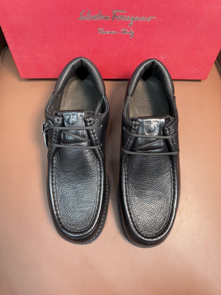 Ferragamo-Loafers-Mens-Leather-Black
