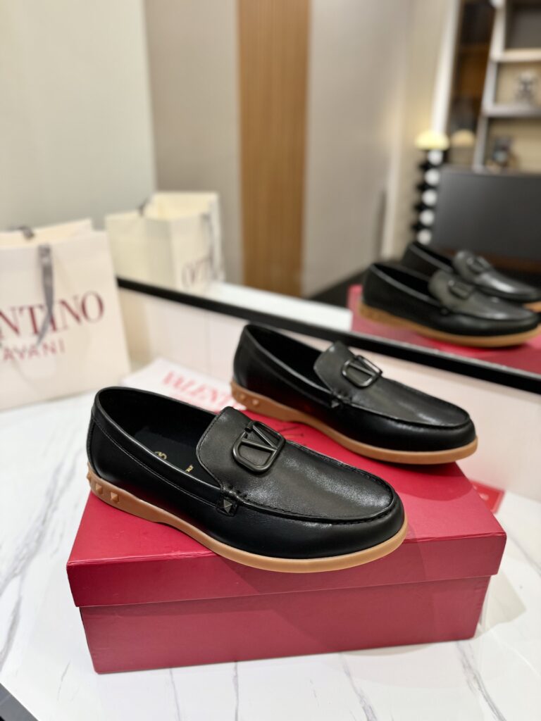 Valentino-Loafers-Men's-Black Leather