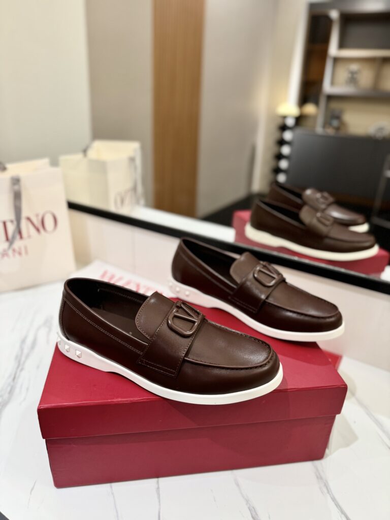 Valentino-Loafers-Men's-Brown Leather