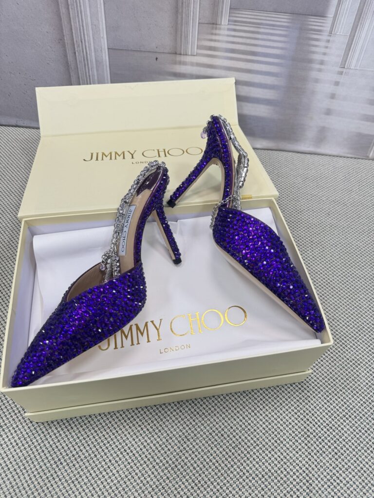 Jimmy Choo 8.5cm Heels BlingBling Purple（35-41）
