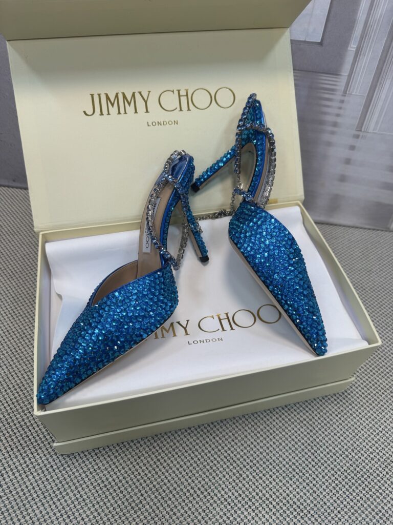 Jimmy Choo 8.5cm Heels BlingBling Blue（35-41）
