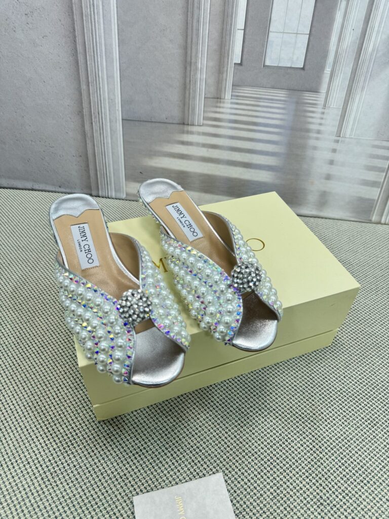 Jimmy Choo Small Heels Pearl Silver（35-41）