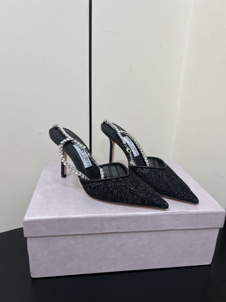 Jimmy Choo Mesh 8.5cm Height Heels Black（35-41）