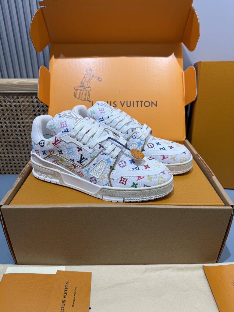 Lv-Trainer-Sneakers-White Colorful