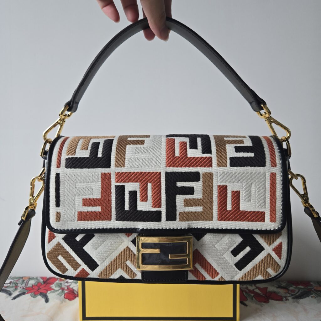 Fendi FF Baguette Embroidery Bag