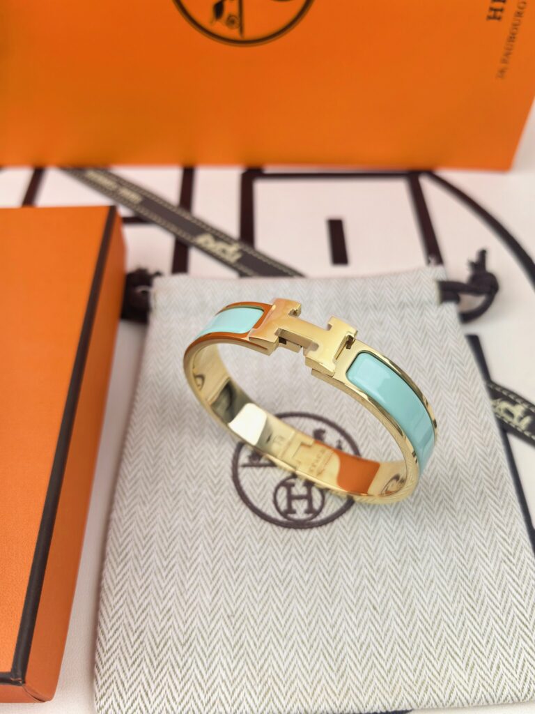 Hermes-H-Bracelet-Blue