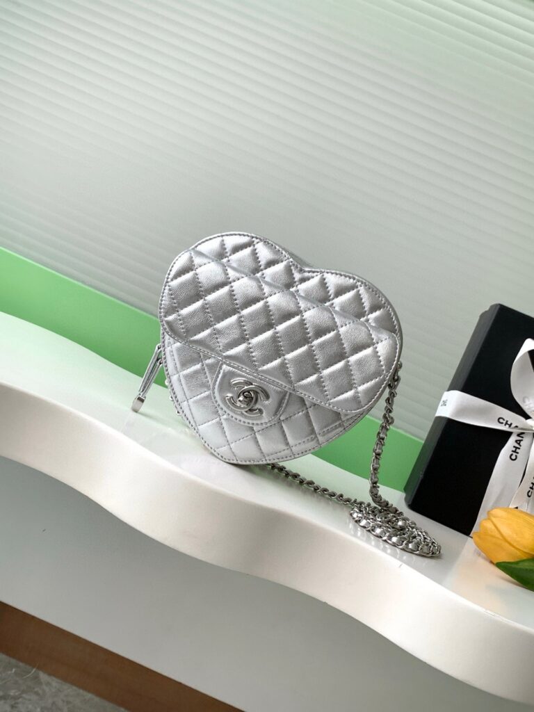 Chanel Heart Bag Silver
