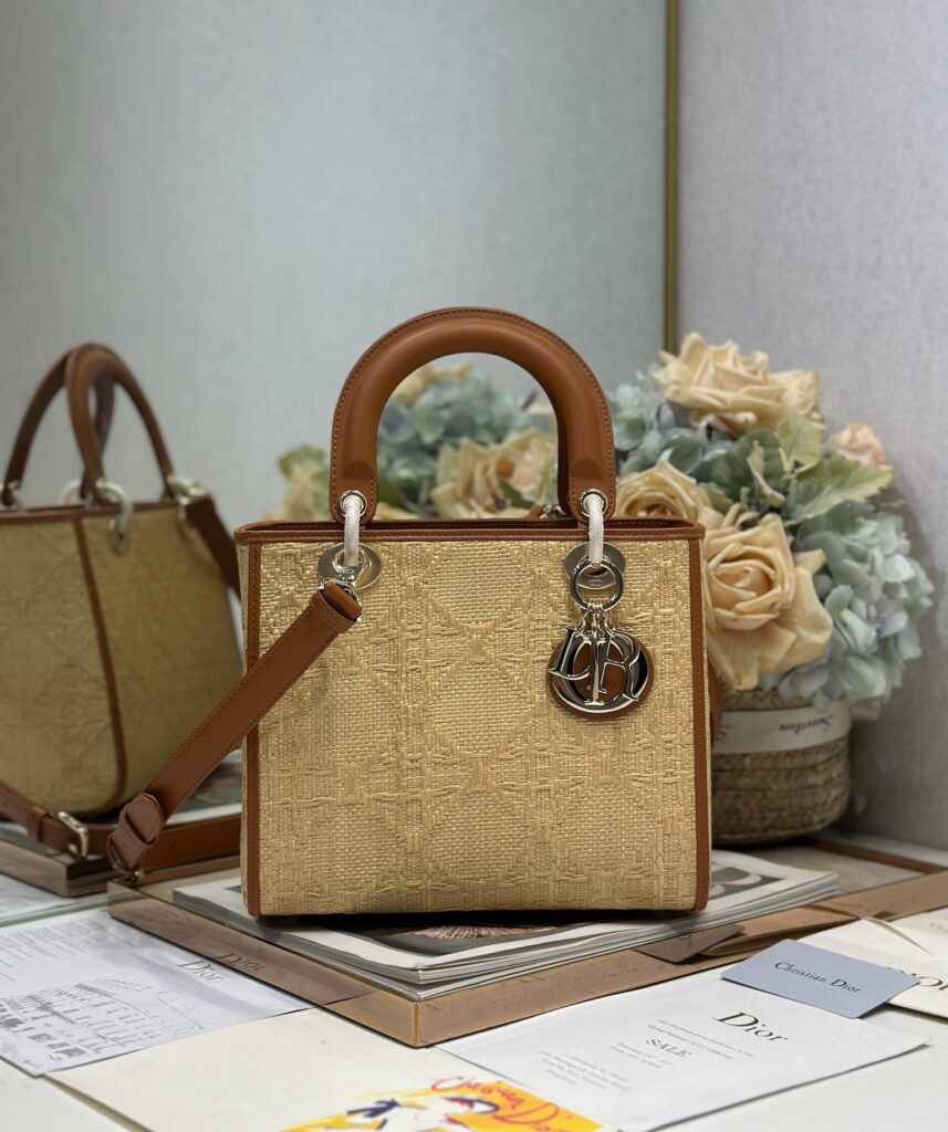 Dior-Lady Dior Raffia Middle Size