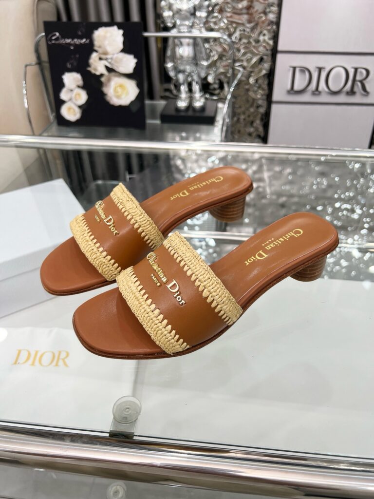 Dior Woman Small Heels Brown（35-43）